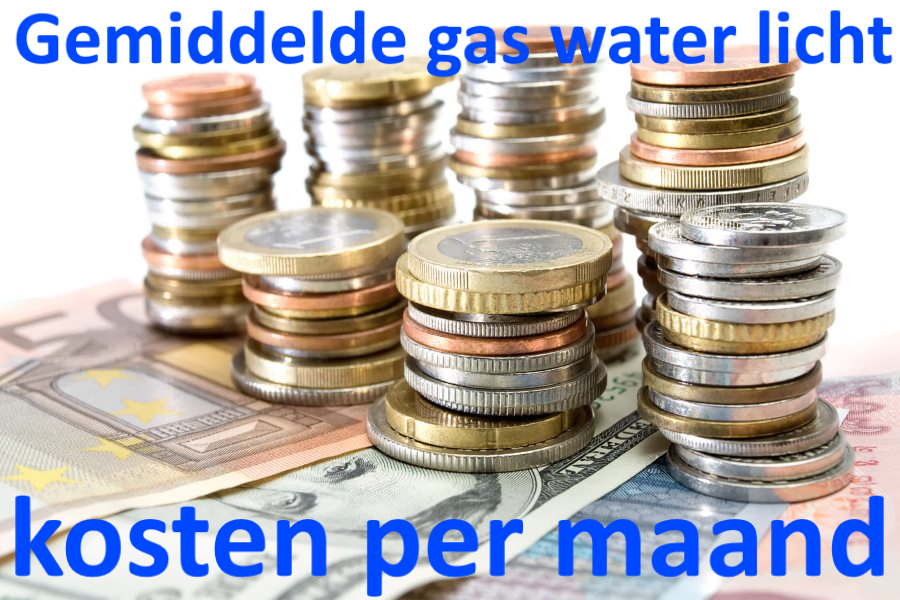 Gemiddelde gas water licht kosten per maand